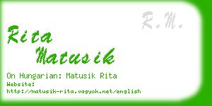 rita matusik business card